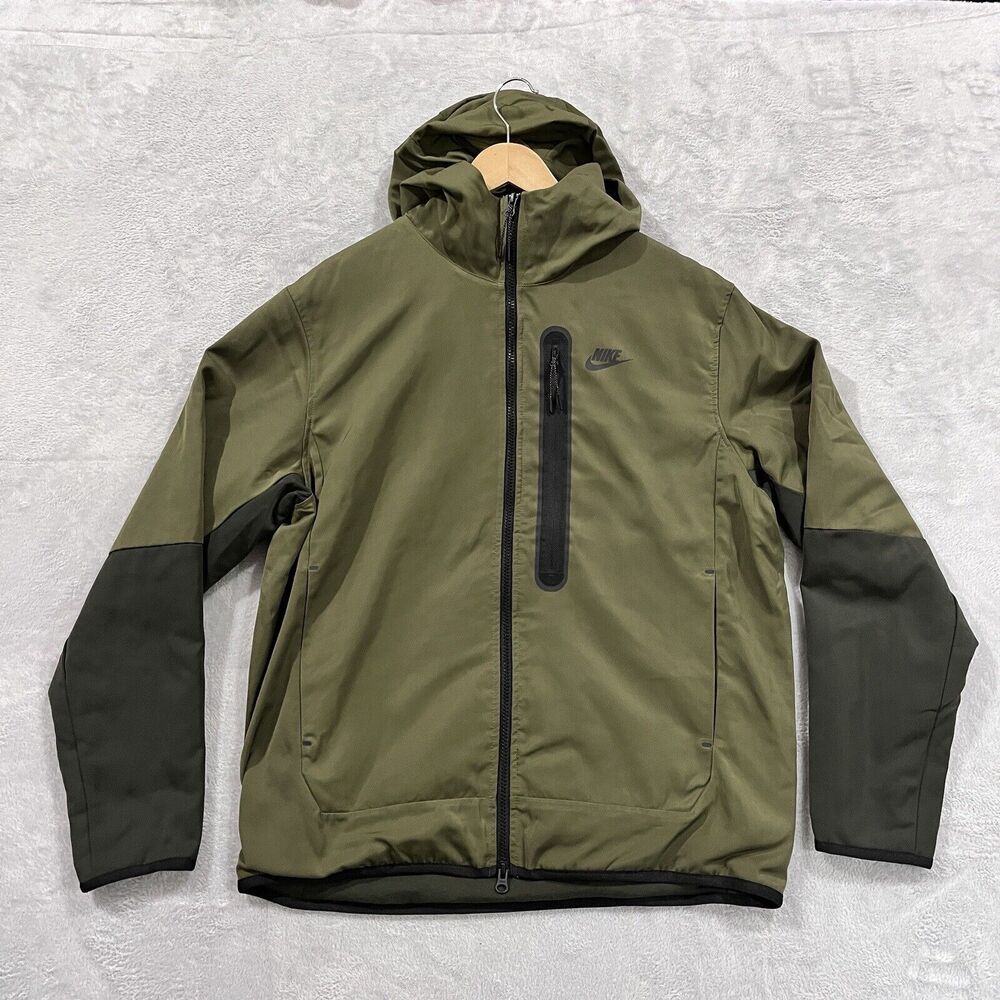 Nike Olive Green and Dark Green Hooded Raincoat